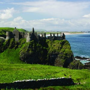 Dunluce Castle is sited dramatically close to the edge of a headland, along the North Antrim coast. Surrounded by jaw dropping coastal scenery, this medieval castle stands where an early Irish fort was once built and where its history can be traced back to early Christians and Vikings. 

Find out more on the Northern Ireland Environment Agency website