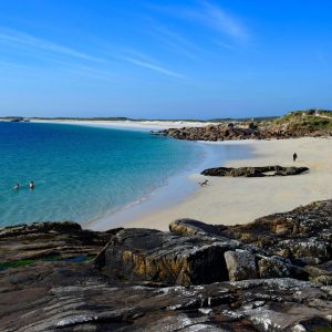 Clear Blue Atlantic Ocean and white sandy beaches at Dog's Bay  Port na Feadoige, on the Wild Atlantic Way, near Roundstone, Galway, Ireland.
Picture by Don MacMonagle
