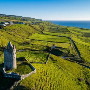 Doonagore Castle, Doolin, Co Clare_master Doonagore Castle is a round 16th-century tower house near Doolin in County Clare. It is a private home, inaccessible to the public.