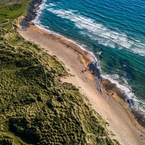 Fanore Beach, Fanore, Co Clare_master (1) Fanore Beach is located in Fanore, County Clare, on the Wild Atlantic Way, and is a fine blue-flag beach with an extensive sand dune system. It is popular for bathing and water activities.