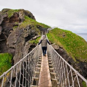 Brave enough to cross the Carrick a Rede Rope Bridge