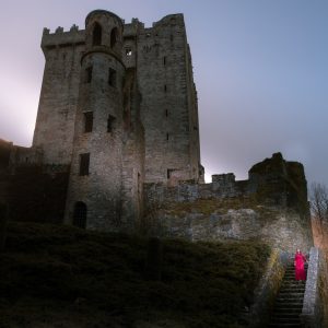 Blarney castle red dress